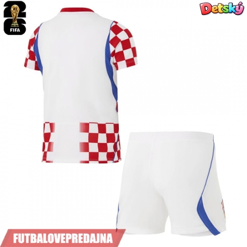Lacne Dětský Futbalové dres Chorvátsko MS 2026 Krátky Rukáv - Domáci (+ trenírky)